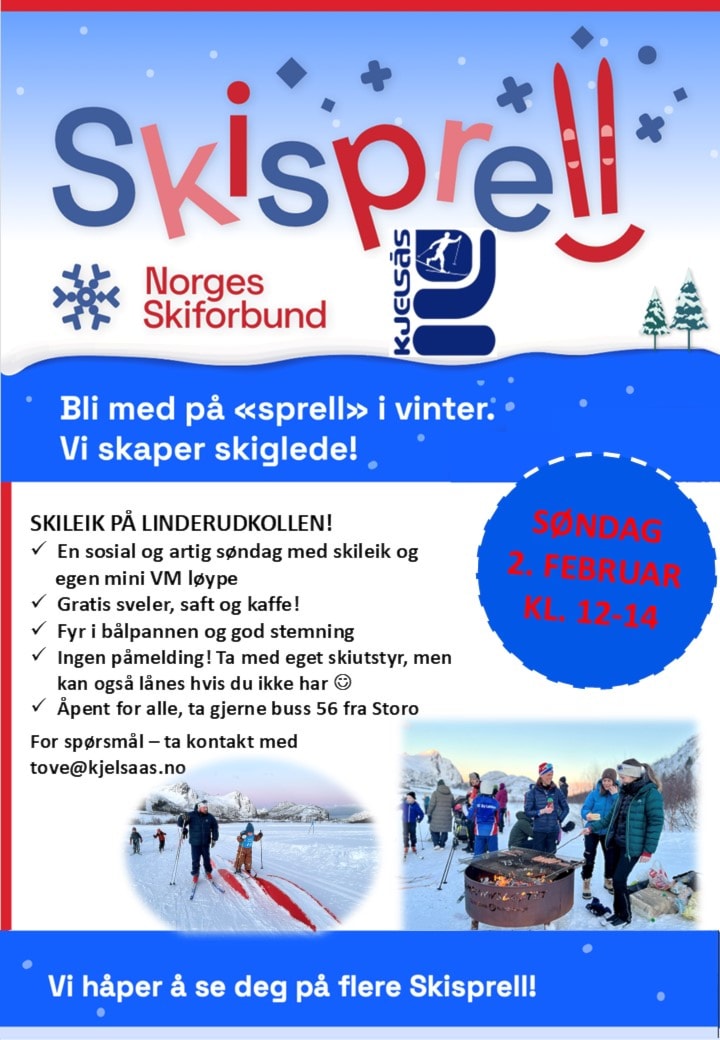Velkommen til Skisprell på Linderudkollen for hele familien søndag 2. februar!